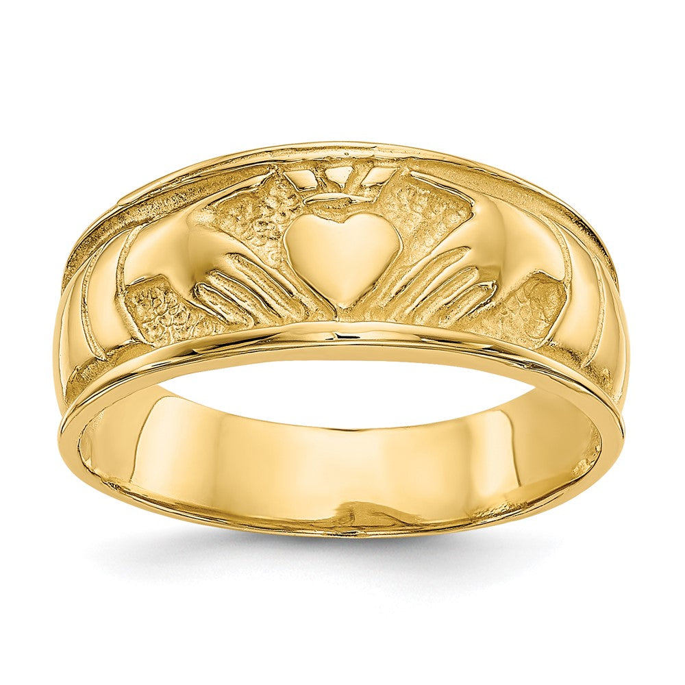 Casted;Polished;14k Yellow gold;Open back