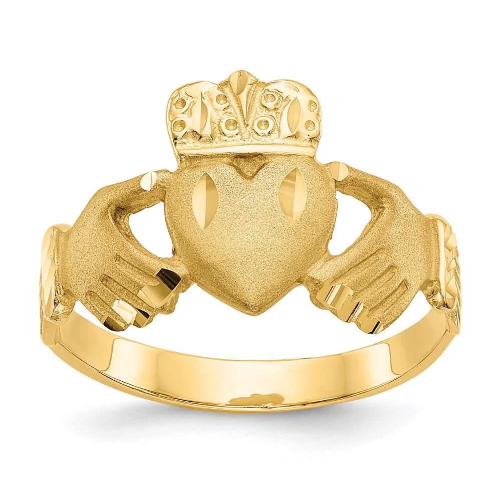 Casted;Polished;Satin;14k Yellow gold