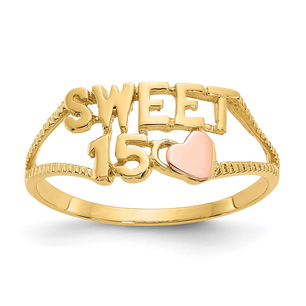 Solid;Casted;Polished;14K Two-tone;Open face