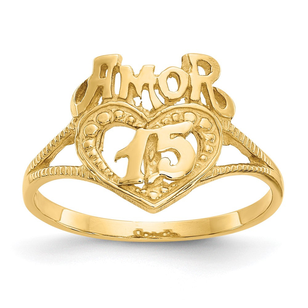 Solid;Casted;14k Yellow gold;Open face