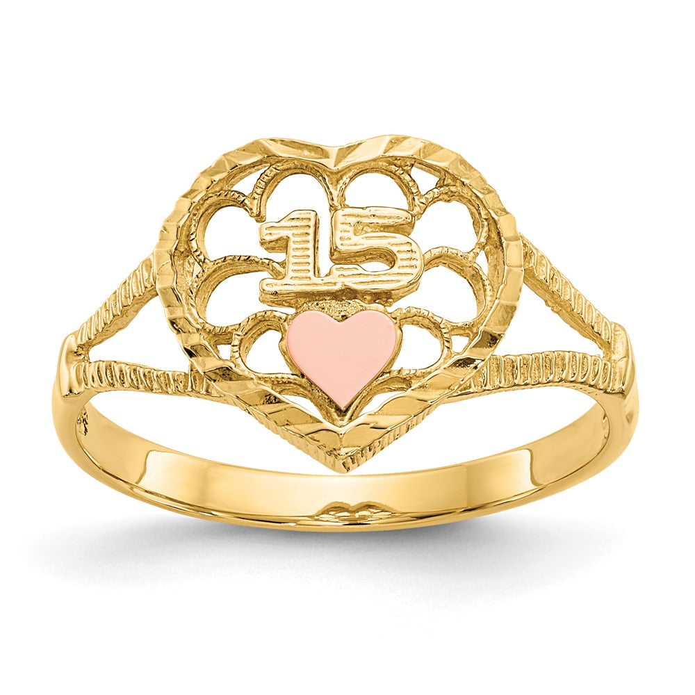 Solid;Casted;Diamond-cut;Polished;14K Two-tone;Open face