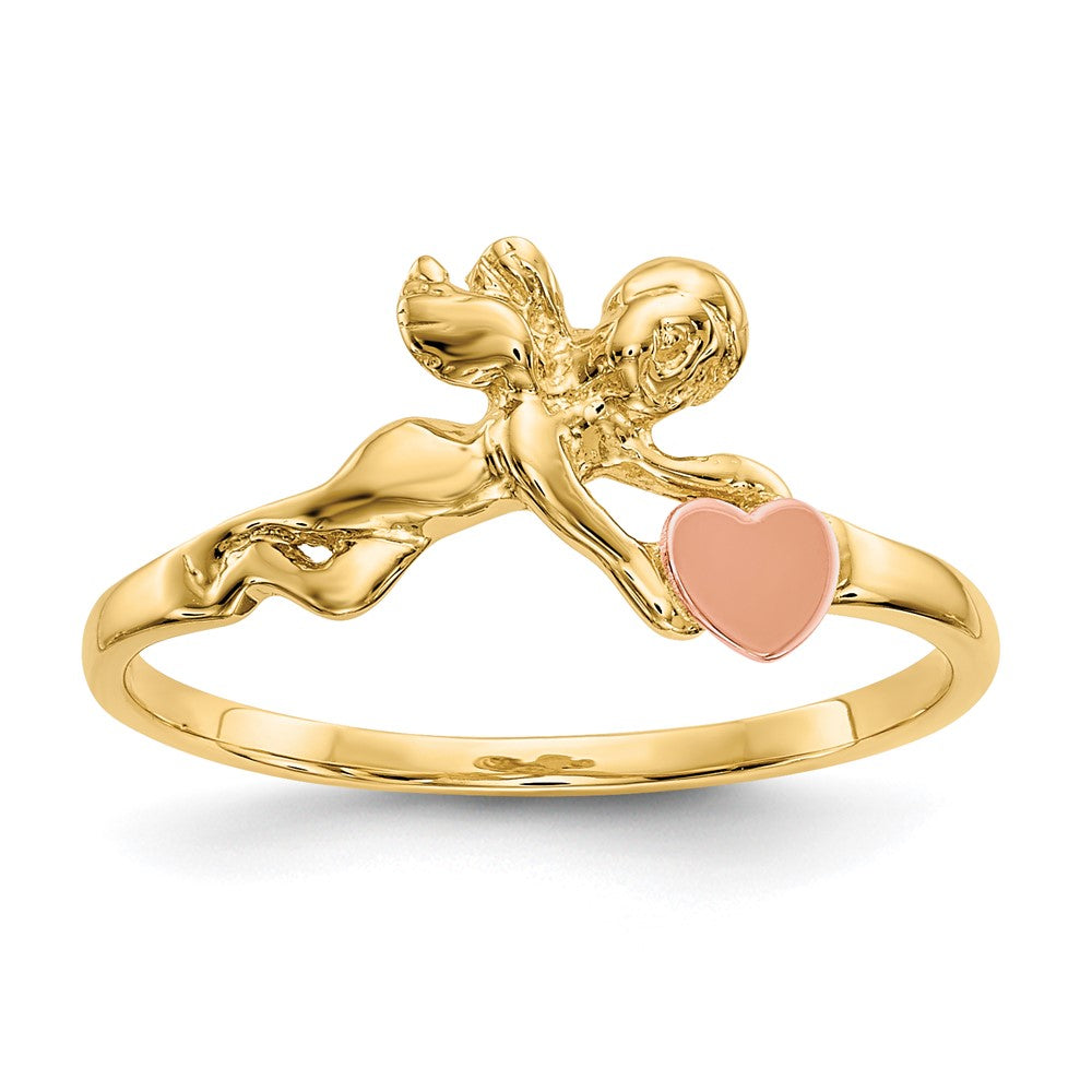 Solid;Casted;Polished;Satin;14K Two-tone