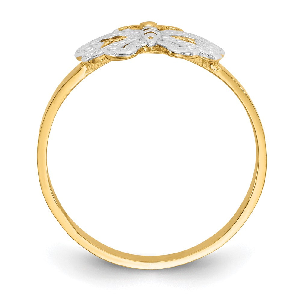 14k w/Rhodium Butterfly Ring