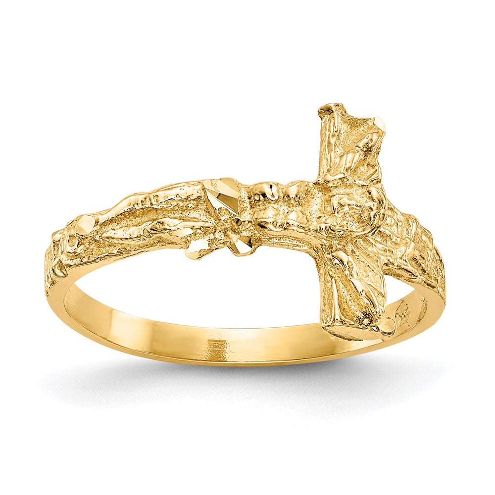 Solid;Casted;Diamond-cut;Polished;14k Yellow gold