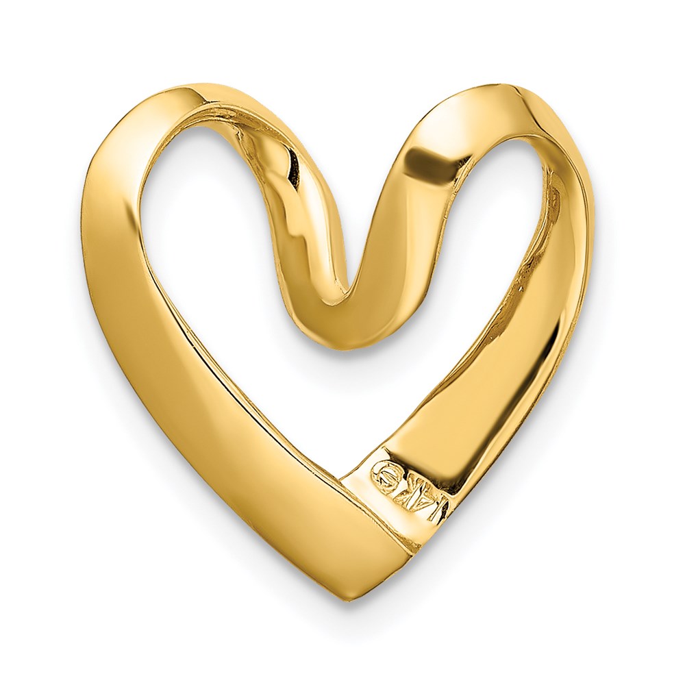 14K Polished Spiral Heart Chain Slide