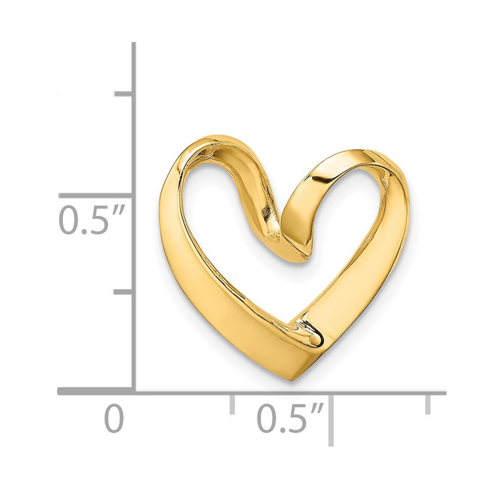 14K Polished Spiral Heart Chain Slide