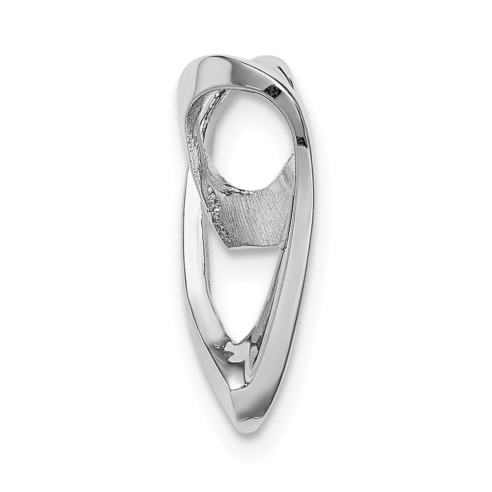 14K White Gold Polished Spiral Heart Chain Slide