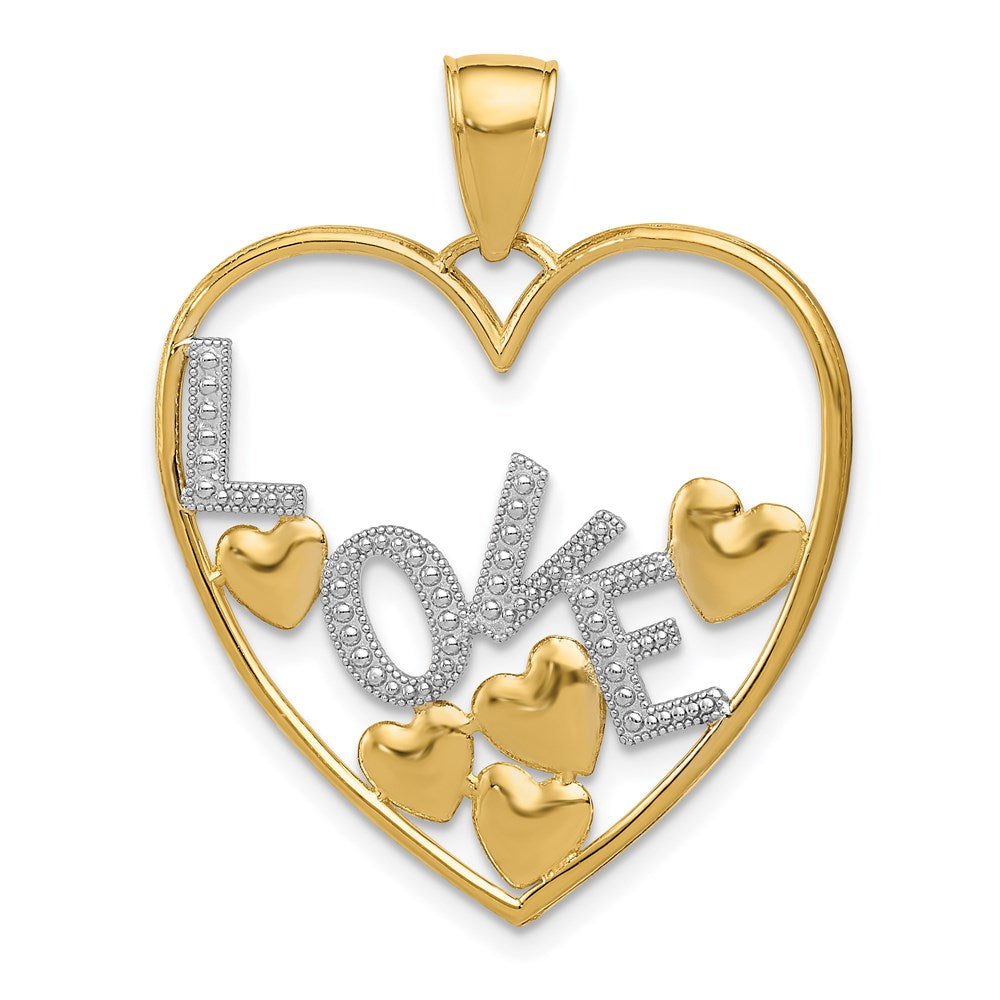 Polished;14K Yellow gold & rhodium;Textured