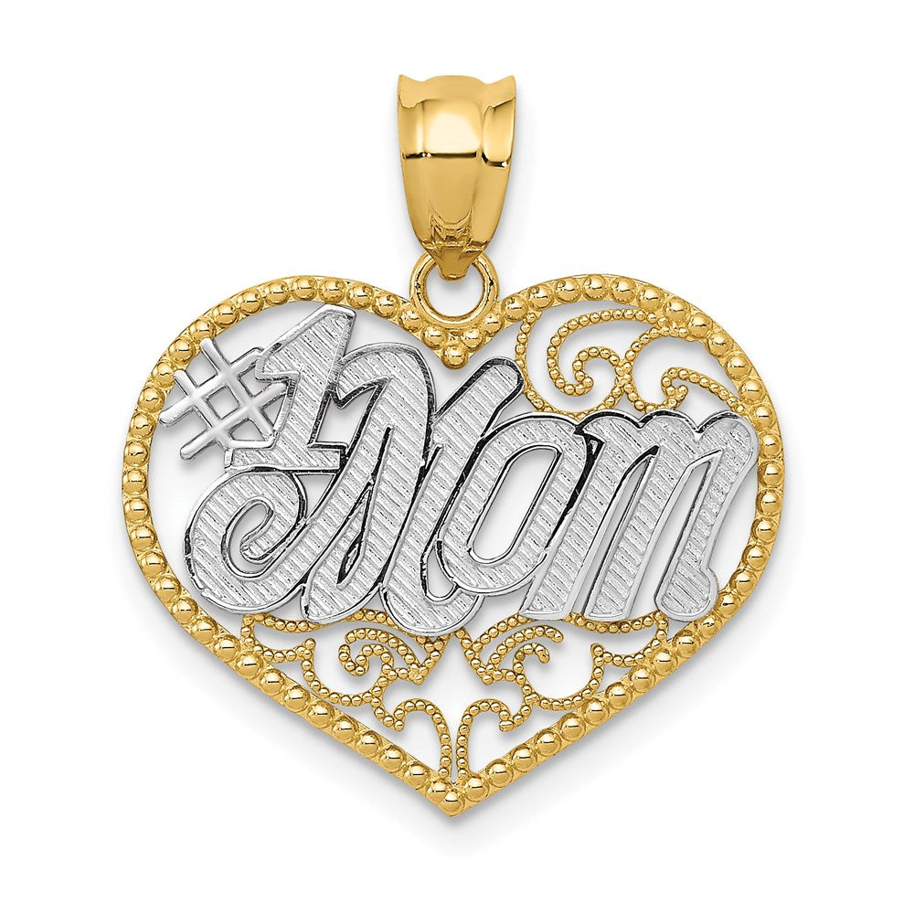 Polished;14K Yellow gold & rhodium