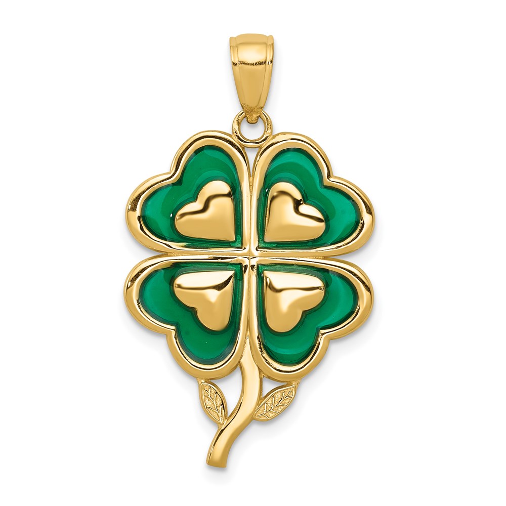 Polished;14k Yellow gold;Textured back;Acrylic