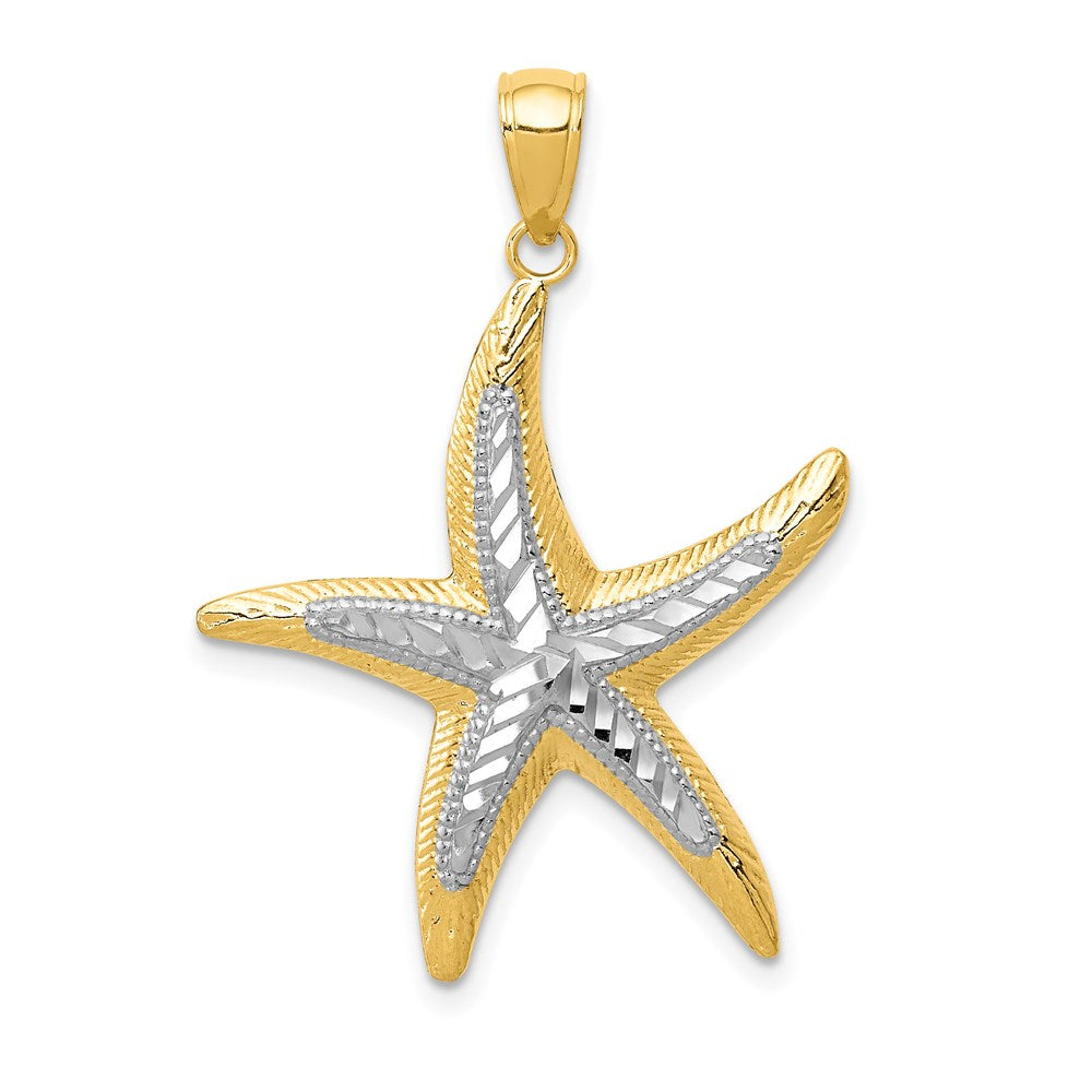 Polished;Open back;14K Yellow gold & rhodium;Textured;Textured back