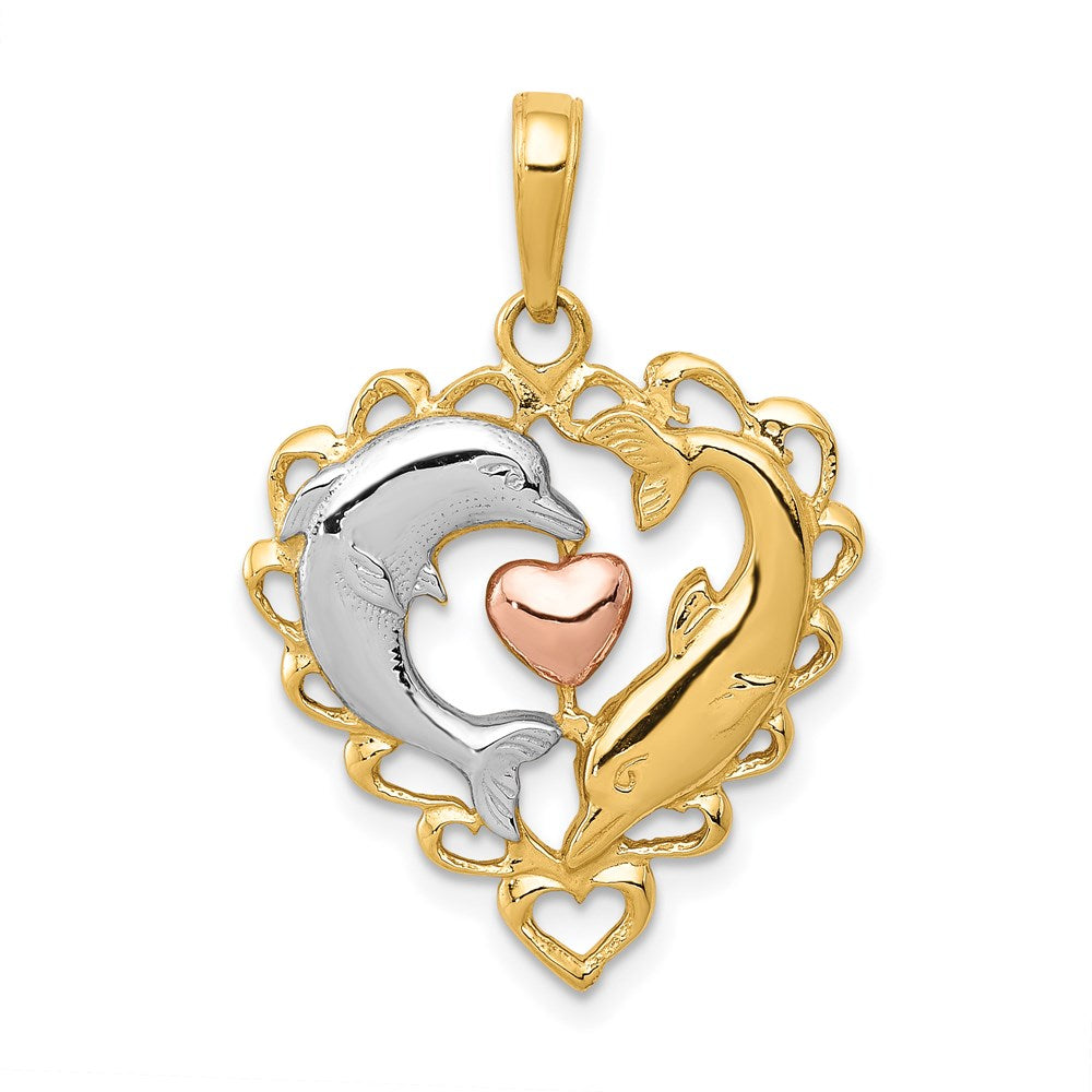 Solid;Casted;Polished;14K Two-tone;Open back;Rhodium;Textured;Textured back