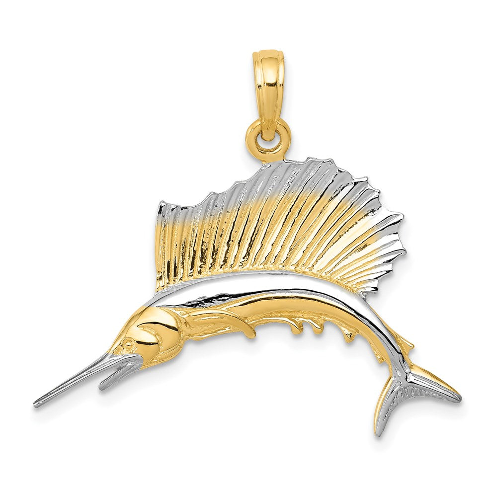 Solid;Casted;Polished;Open back;14K Yellow gold & rhodium;Textured