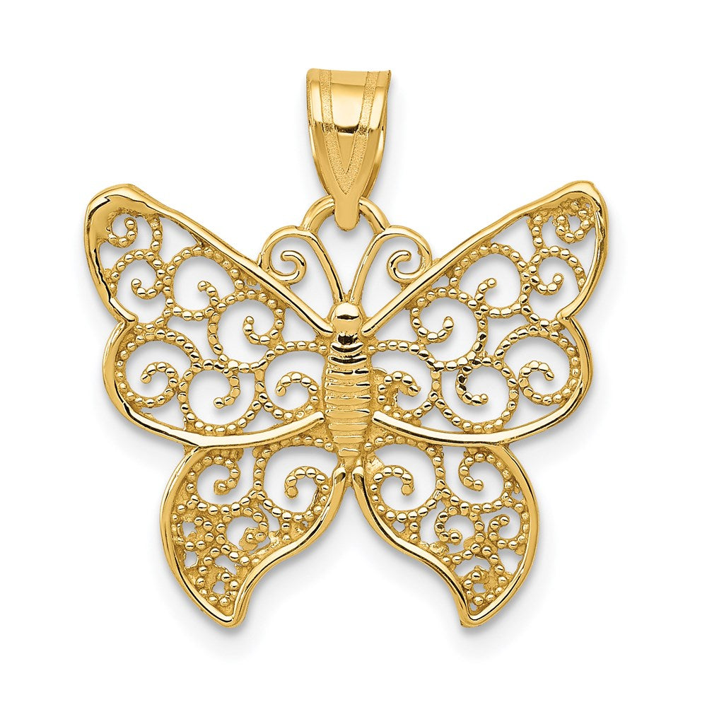 Solid;Polished;14k Yellow gold;Polished back;Textured