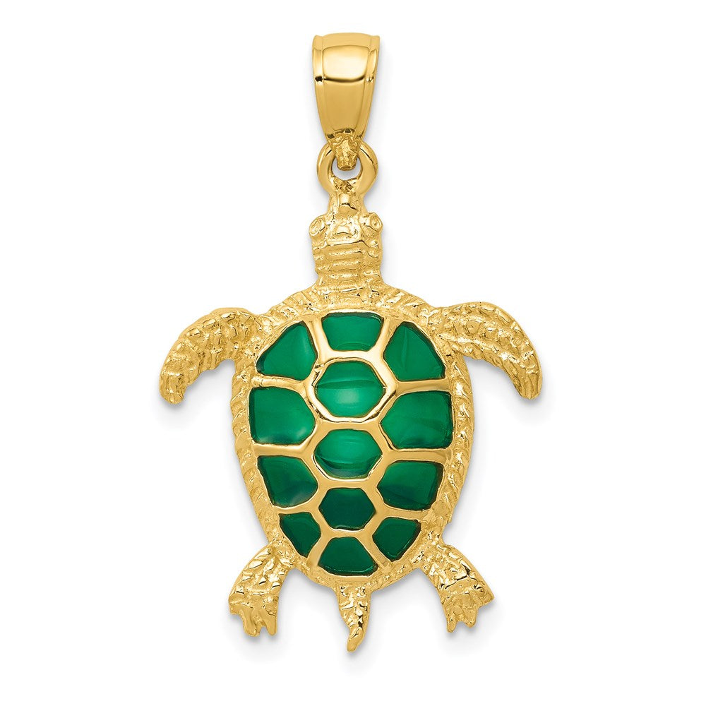 Polished;14k Yellow gold;Textured;Acrylic;Translucent;Green