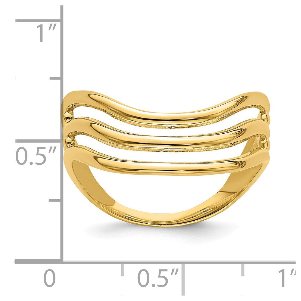 14K Triple Wave Fashion Thumb Ring