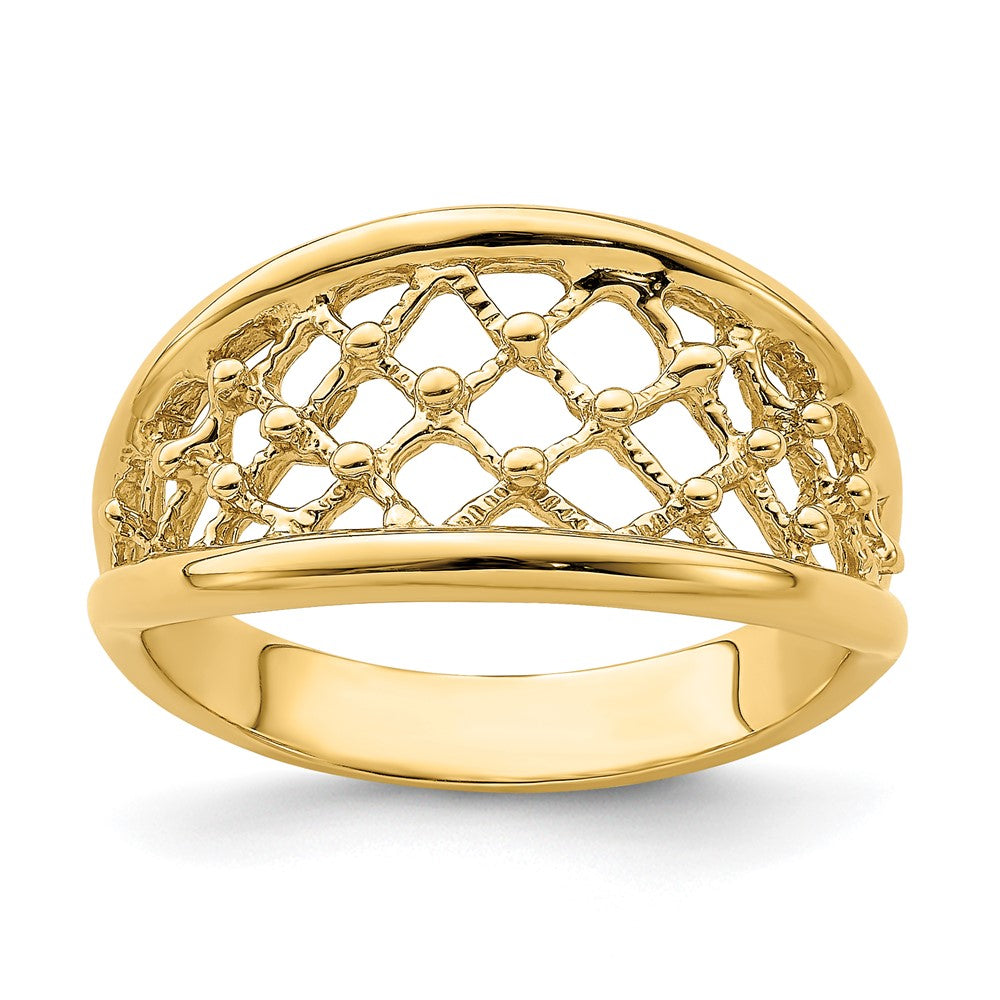 Solid;Polished;14k Yellow gold;Textured