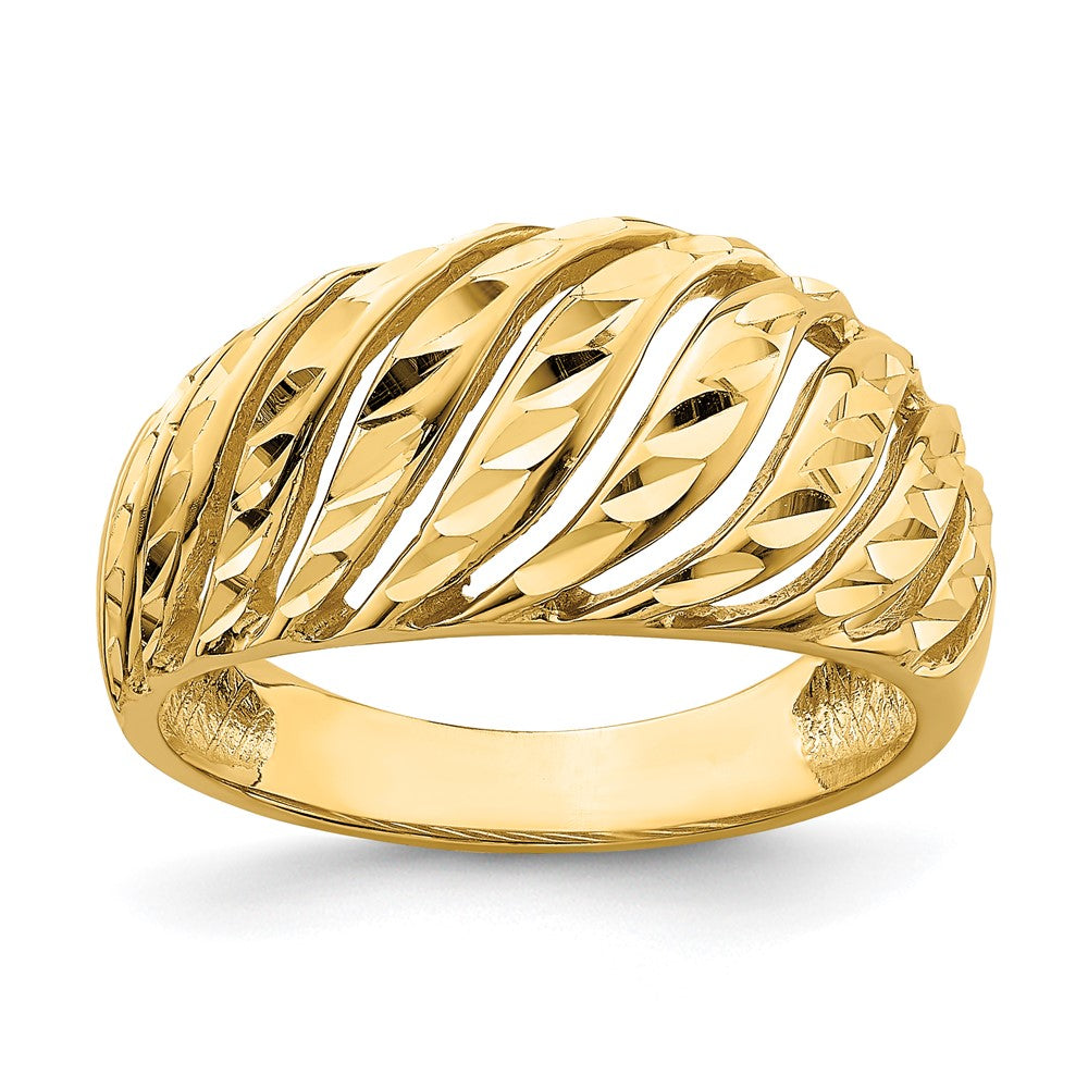 Solid;Polished;14k Yellow gold