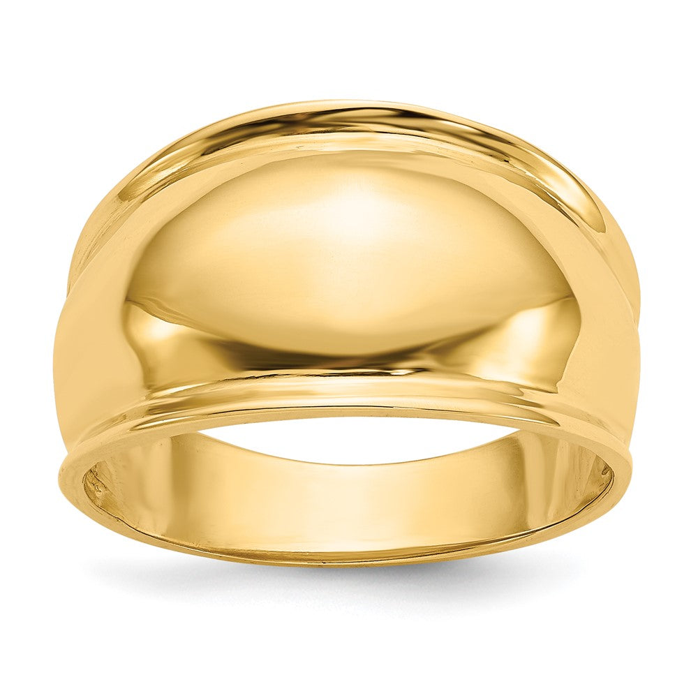 Solid;Polished;14k Yellow gold;Open back