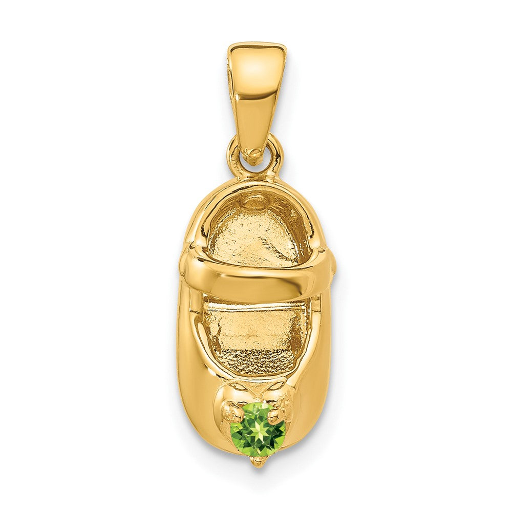 Polished;3-D;14k Yellow gold;Engravable;Peridot;Textured;Synthetic stone