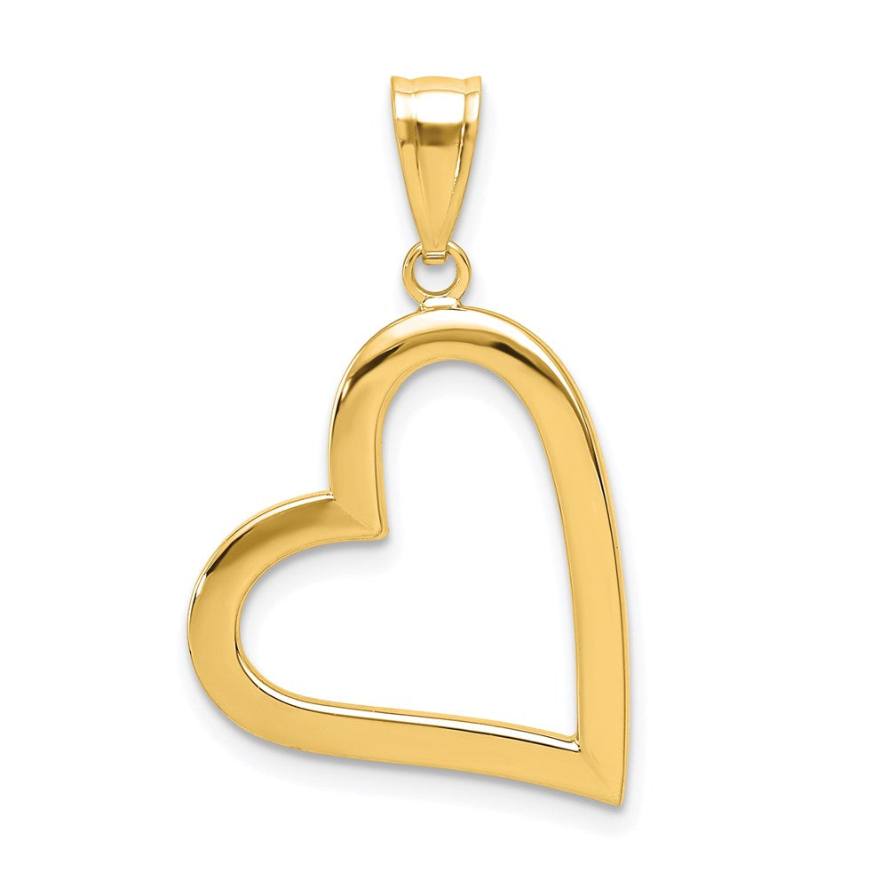 Casted;Polished;14k Yellow gold;Hollow;Heart;Open