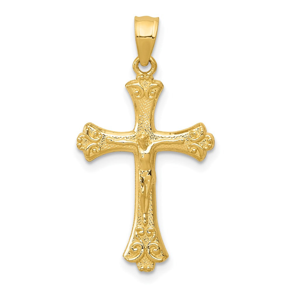 Polished;14k Yellow gold;Textured