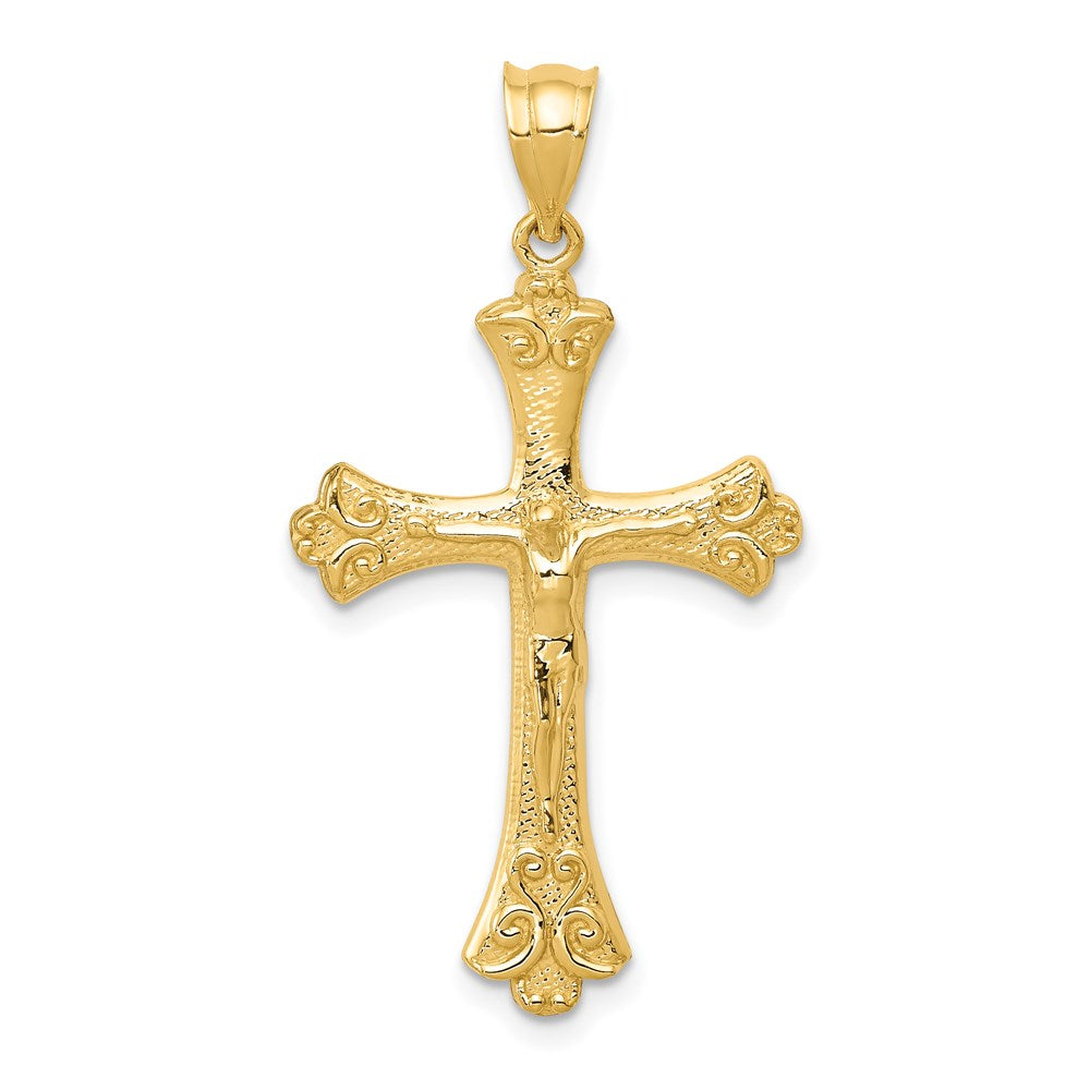 Polished;14k Yellow gold;Textured