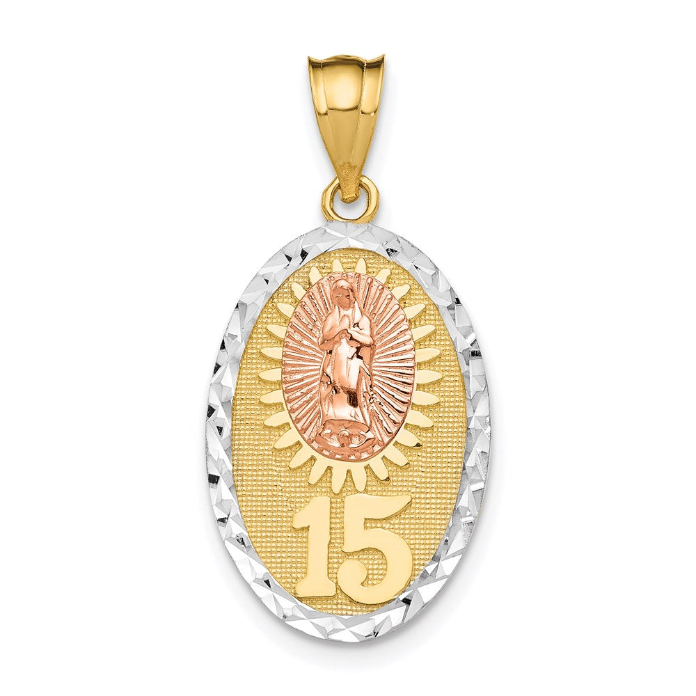 Polished;14K Two-tone;Rhodium
