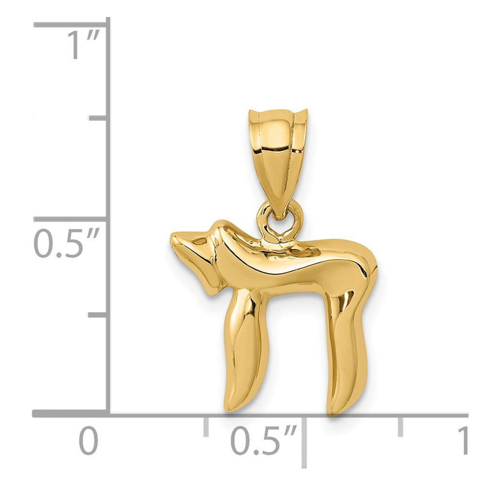 14K Polished Chai Pendant