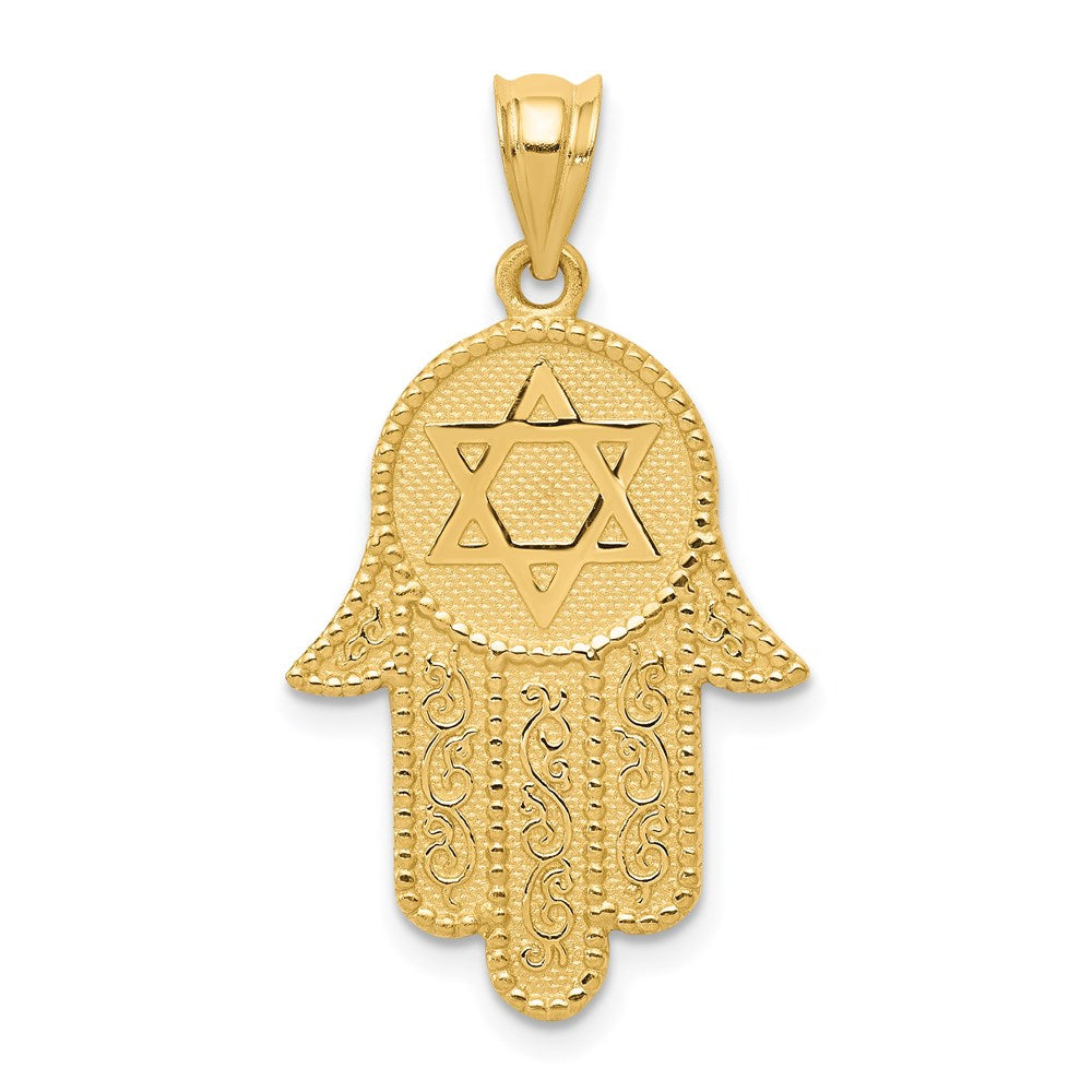 Solid;Polished;14k Yellow gold;Textured;Textured back