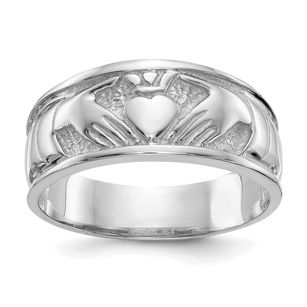 Solid;Casted;Polished;14K White gold