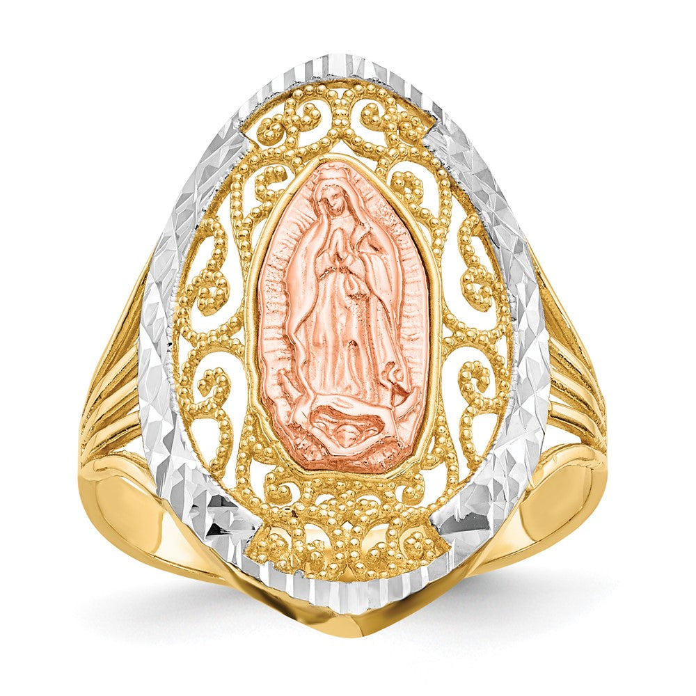 Polished;14K Yellow gold & rhodium;14k Rose gold;Filigree;Textured