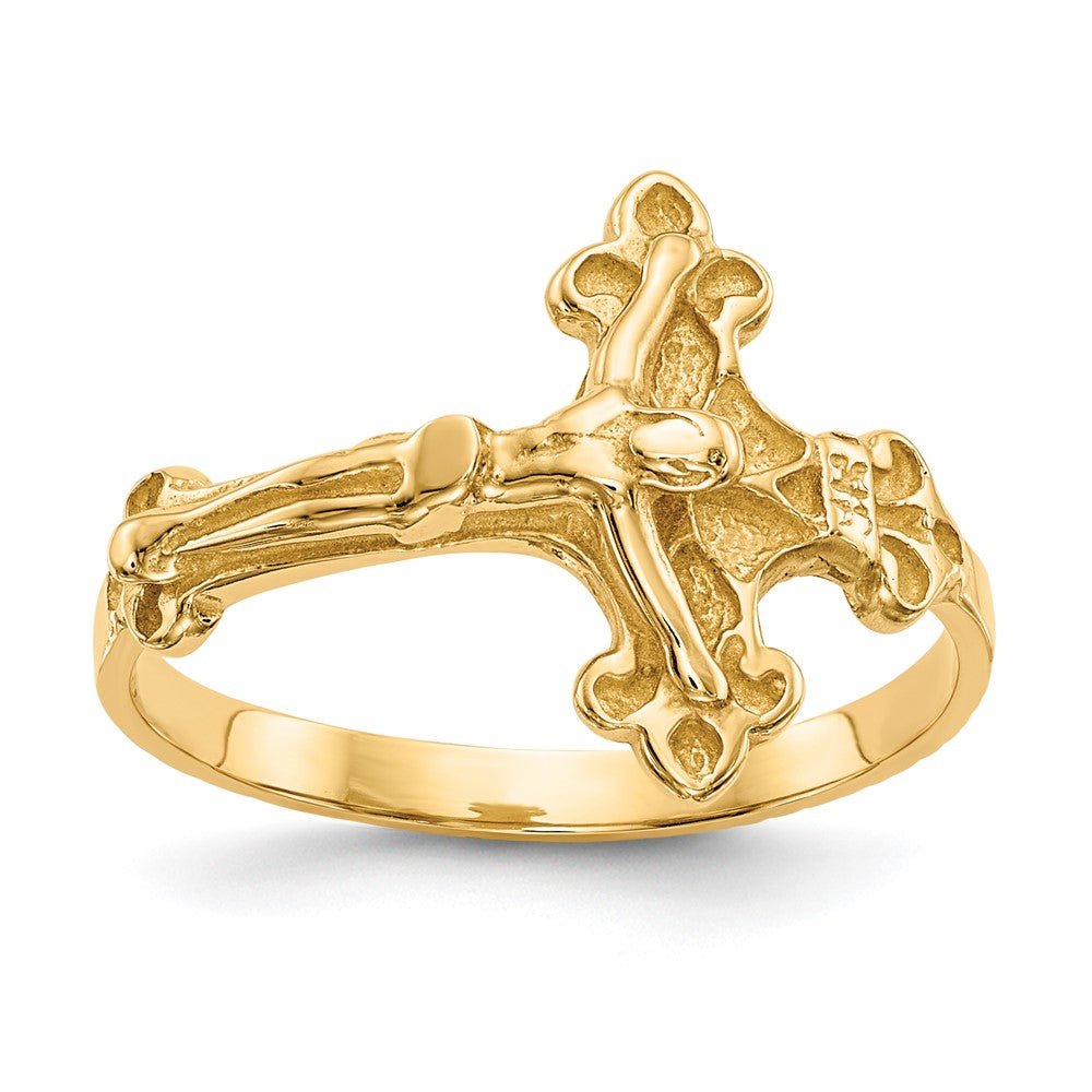 14k Yellow gold;Textured;Polished & satin
