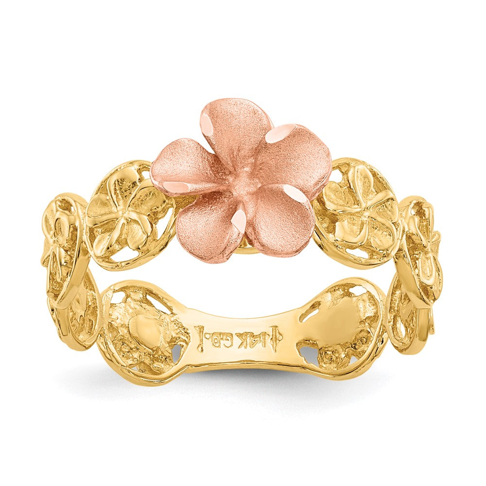 Solid;Casted;Diamond-cut;Polished;Satin;14K Two-tone