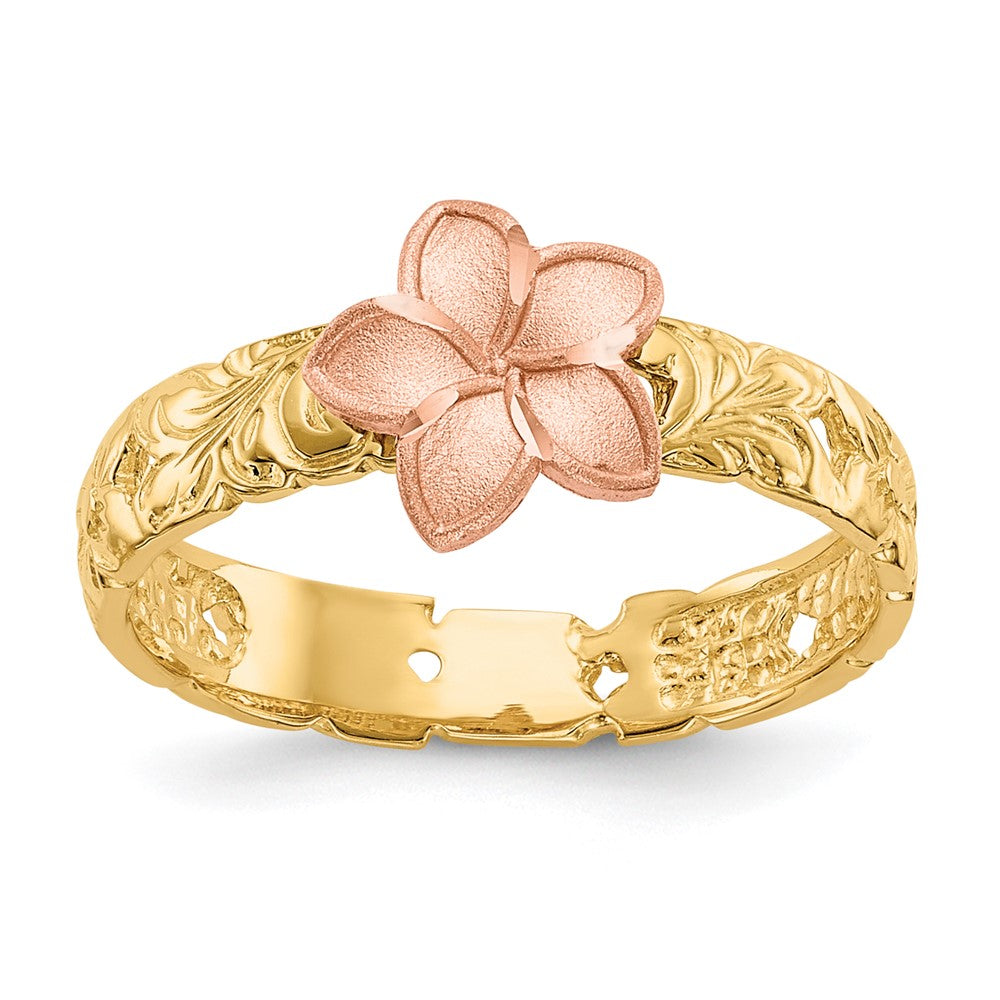 Solid;Casted;Diamond-cut;Polished;Satin;14K Two-tone
