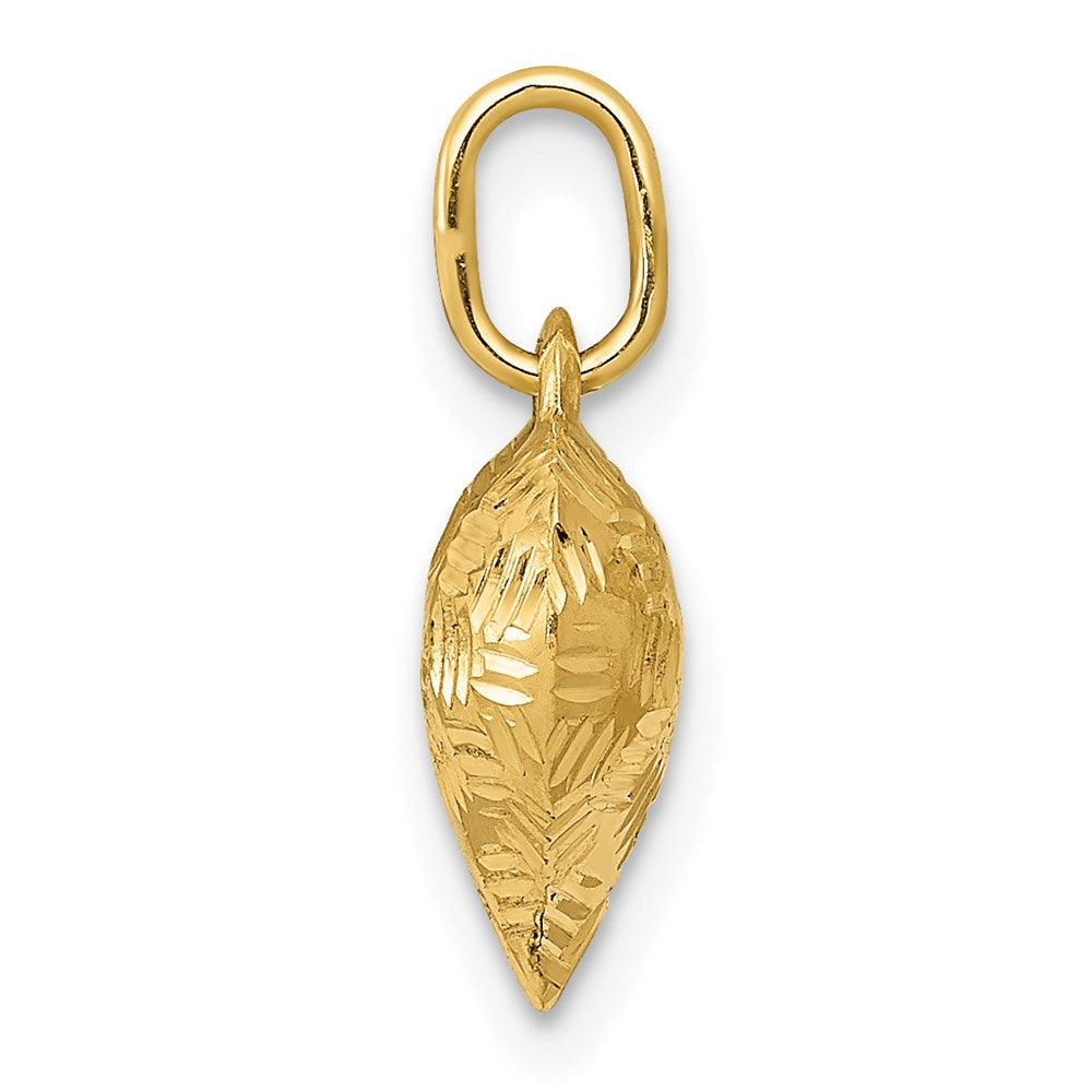 14K Polished Basket Weave Pattern 3-D Puffed Heart Pendant