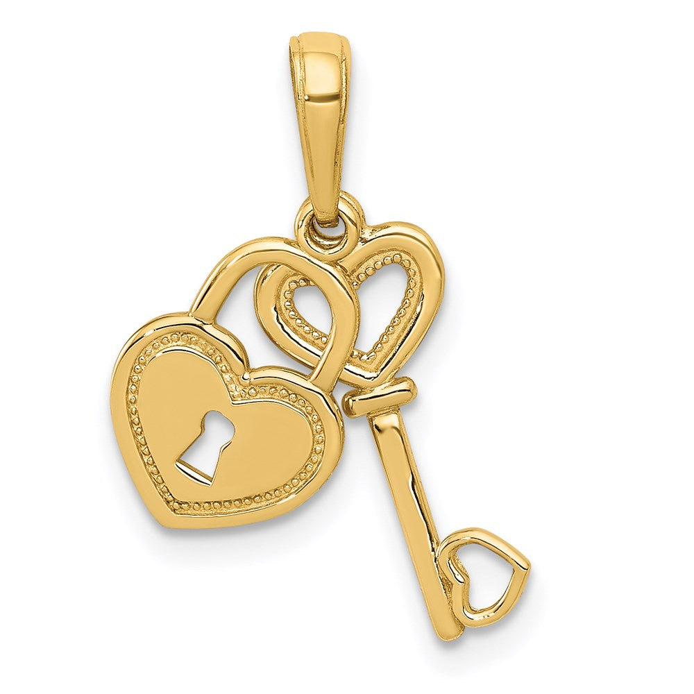 Polished;14k Yellow gold;Textured;Textured back;Moveable