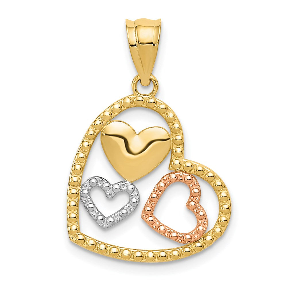 Polished;Open back;14K Yellow gold & rhodium;14k Rose gold;Textured