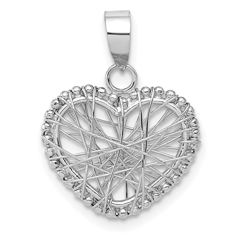 Polished;3-D;14K White gold;Textured;Open;Wire