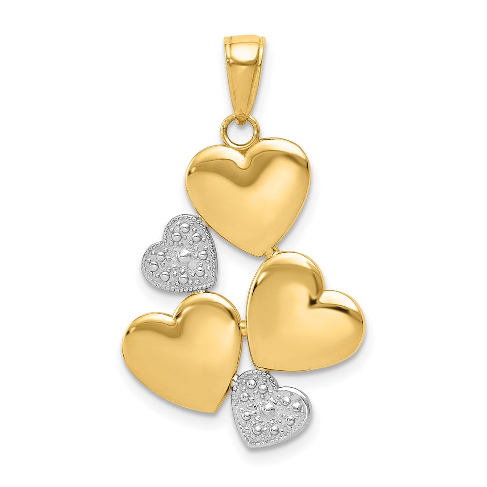 Polished;Open back;14K Yellow gold & rhodium;Textured;Textured back