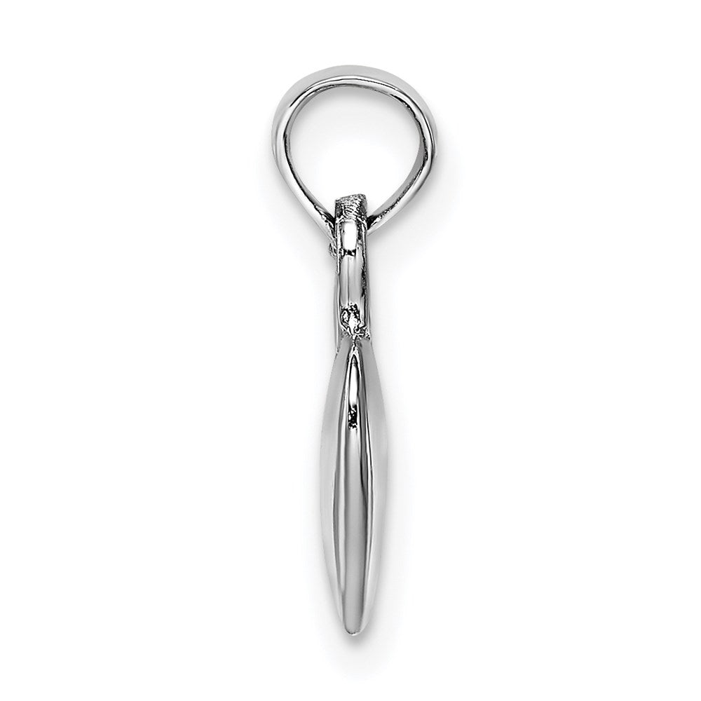 14K White Gold Polished 3-D Heart Pendant