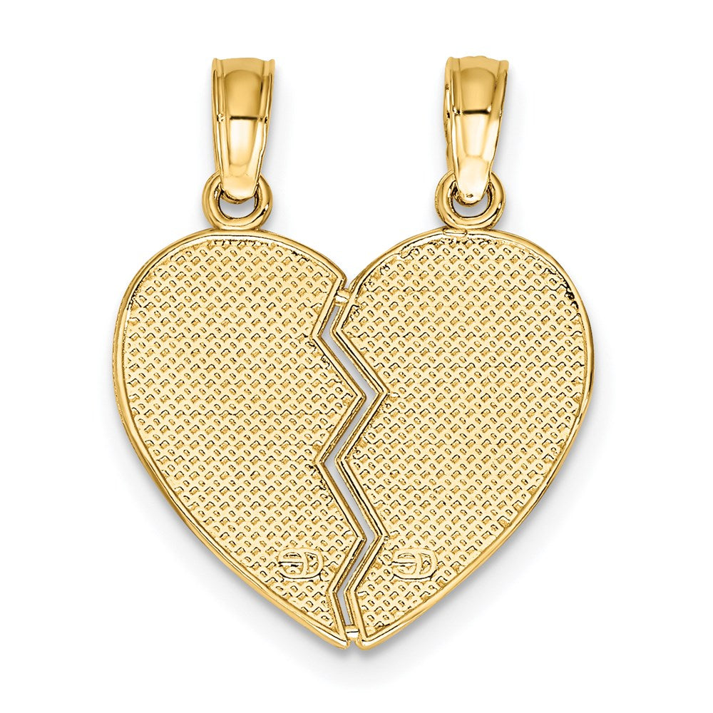 14k 2-Piece Break-Apart GOD KEEP WATCH BETWEEN THEE AND ME Heart Charm