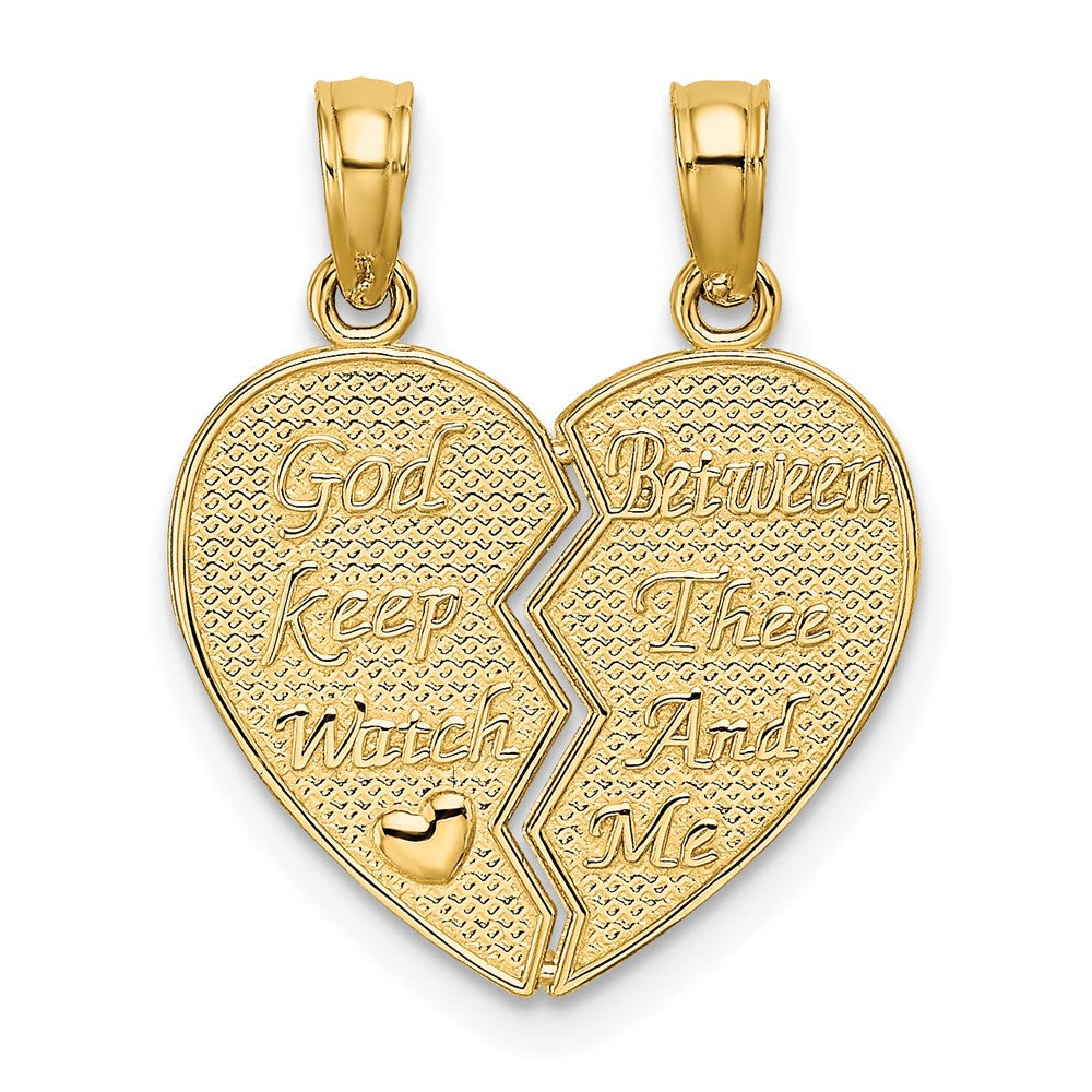 Polished;14k Yellow gold;Textured;Textured back;2-piece break apart