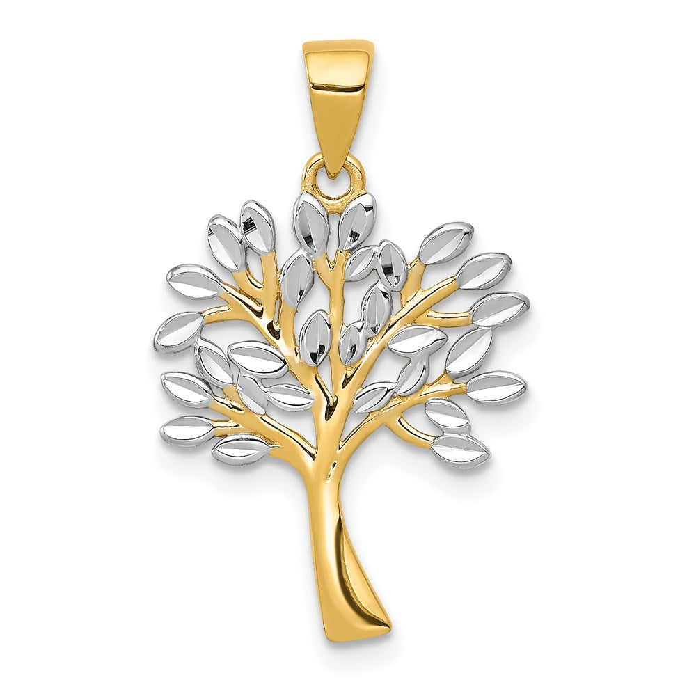 Polished;14K Yellow gold & rhodium;Diamond Cut