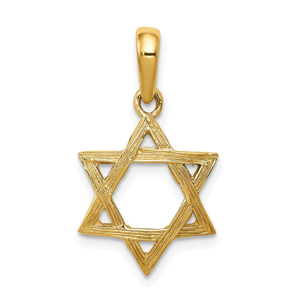 Solid;Polished;14k Yellow gold;Textured;Textured back