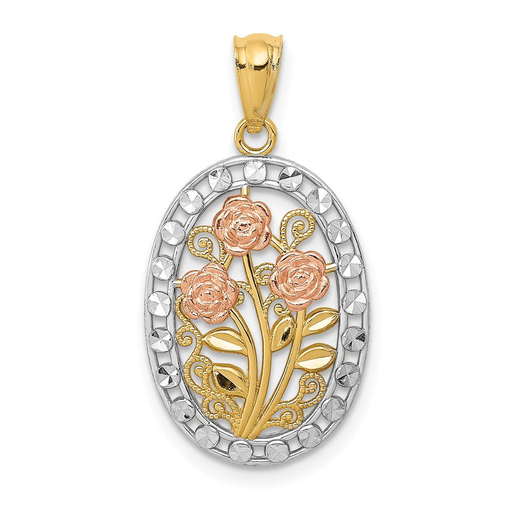 Polished;14K Two-tone;Rhodium;Textured