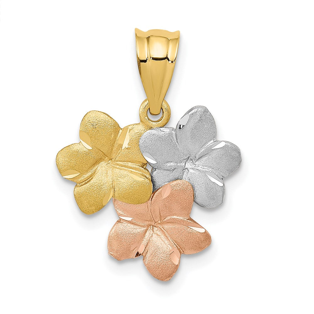 14K Tri-color;Polished & satin