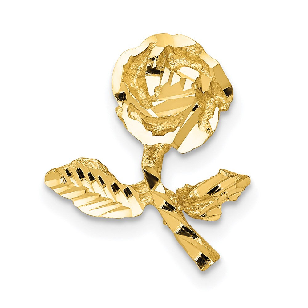 14k Yellow gold;Polished & satin;Diamond Cut