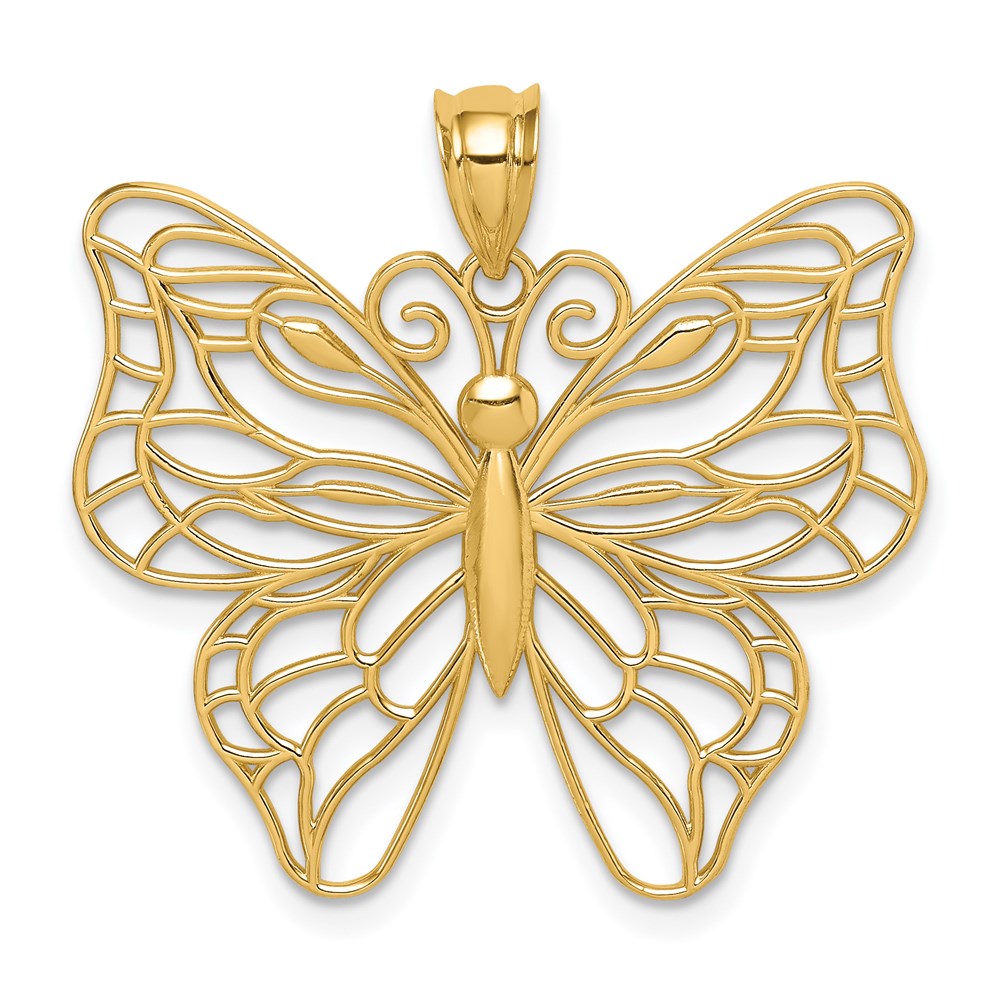 Polished;14k Yellow gold;Cut-out