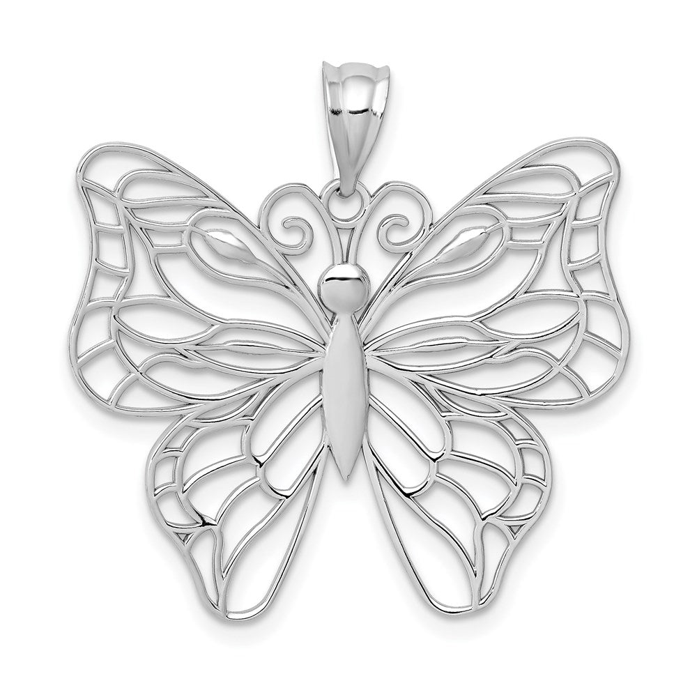 Polished;14K White gold;Cut-out